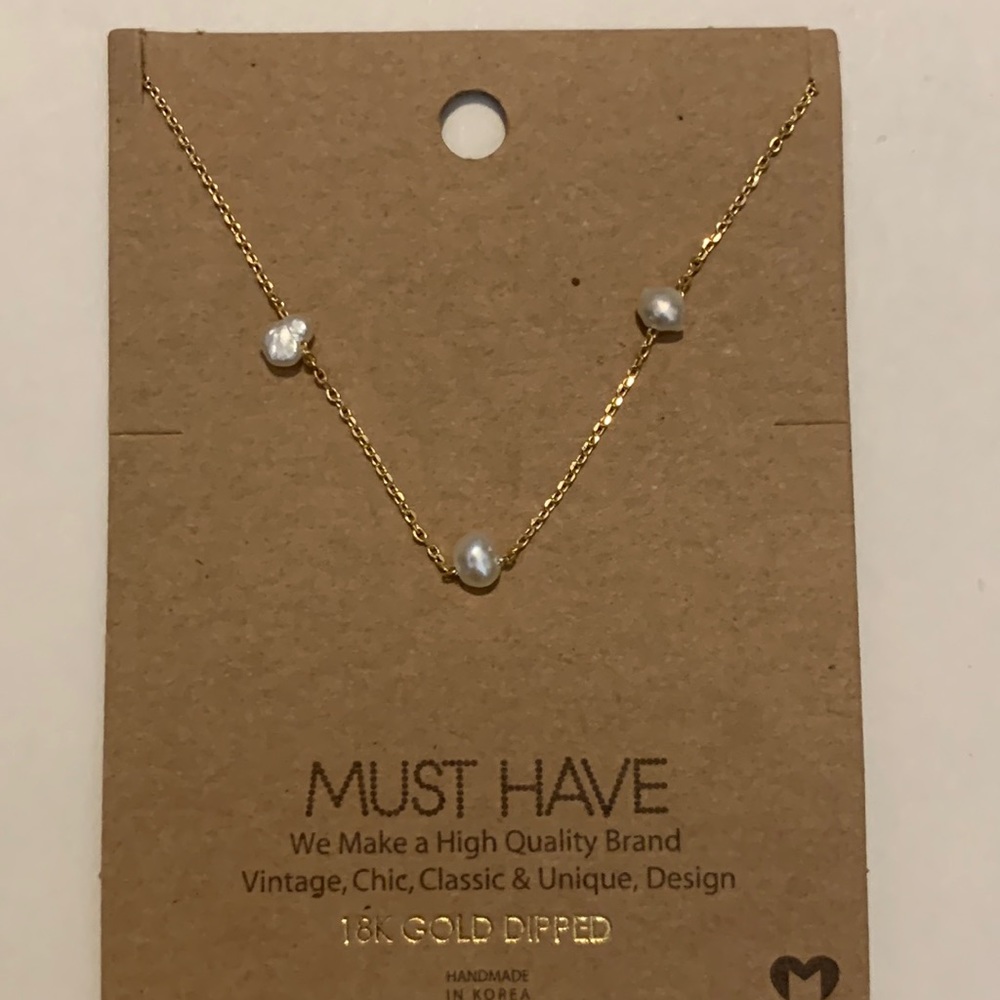 Must Have Pearl and Gold Necklace